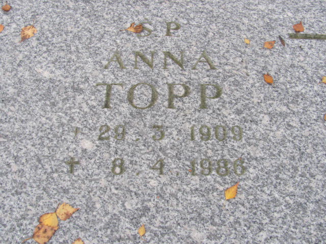 Anna Topp 1909 Puck - Grobonet - Wyszukiwarka osób pochowanych